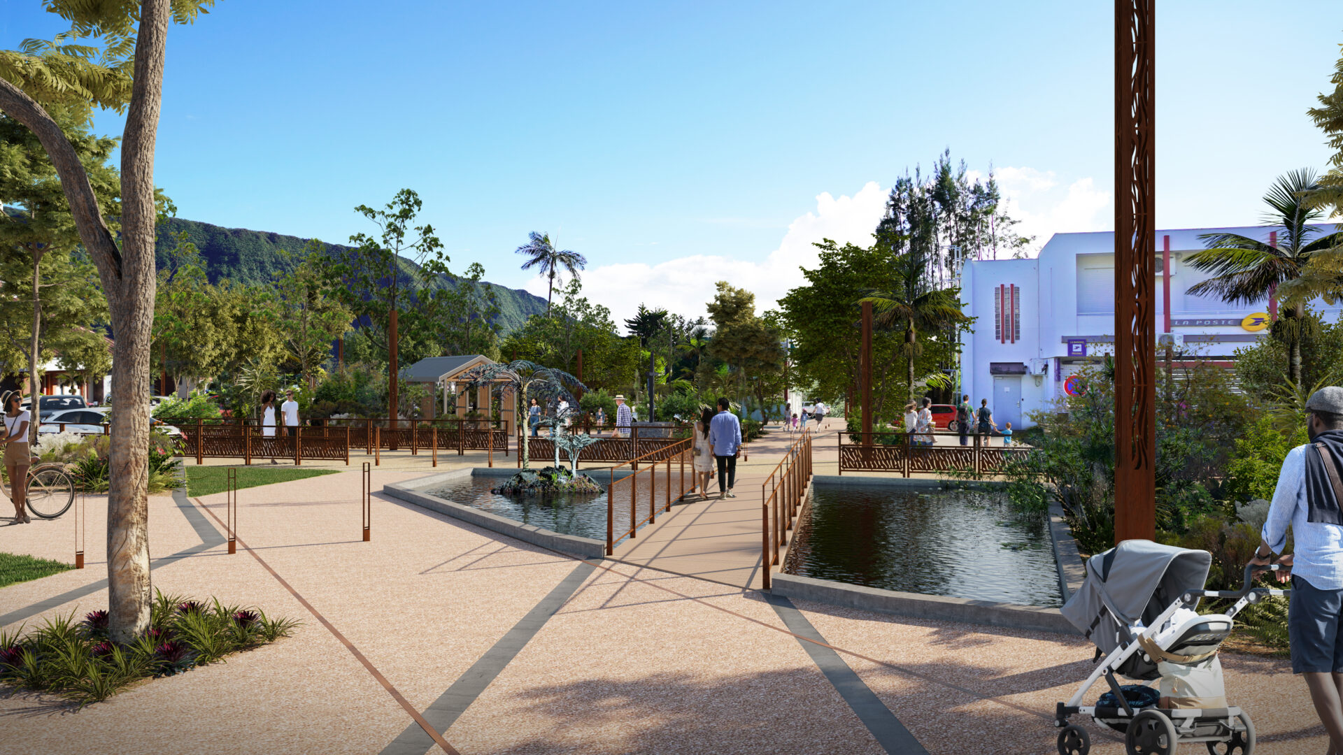Bientôt un nouveau centre-ville à La Plaine des Palmistes. Voici une présentation en avant première avec notre perspective 3D